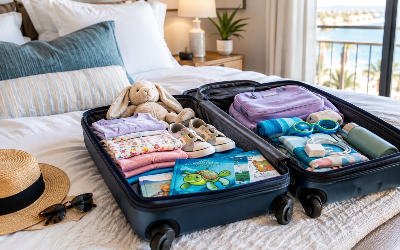 Children’s travel category with toys, bags and kid vacation essentials